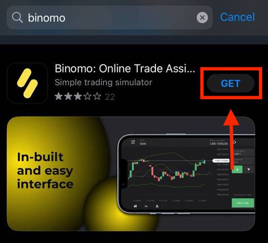 „Binomo: Online Trade Assistant“ im App Store