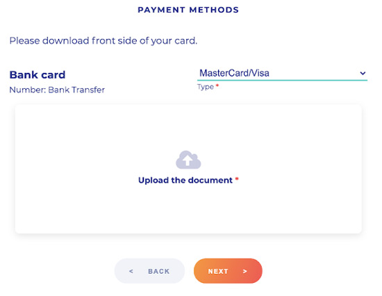 Téléchargement de photo de carte bancaire