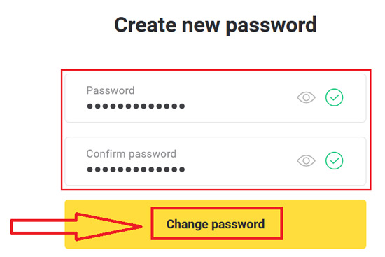 Erstellung eines neuen Passworts
