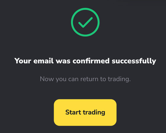 Email was confirmed successfully