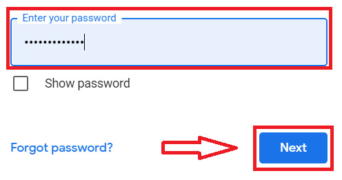 Enter Gmail password