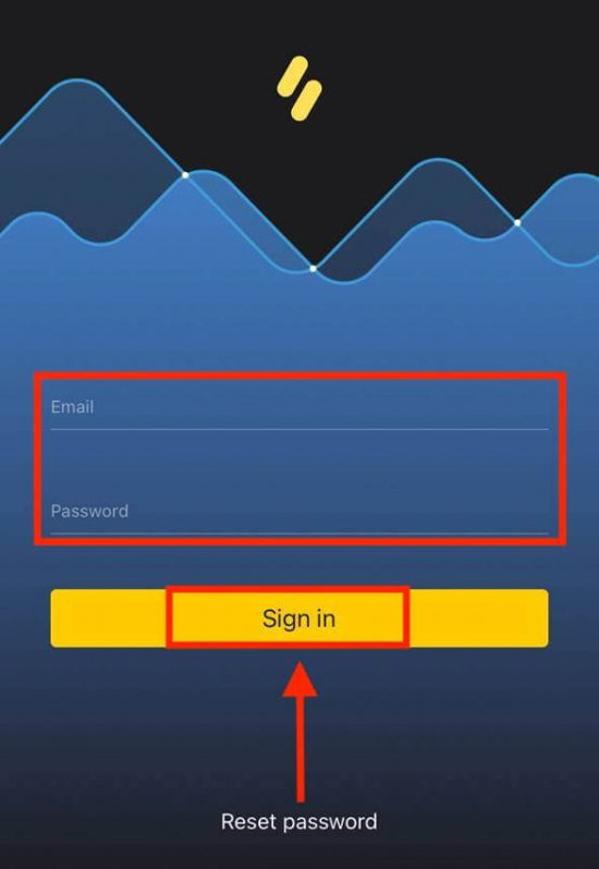 Sign in Binomo iOS app