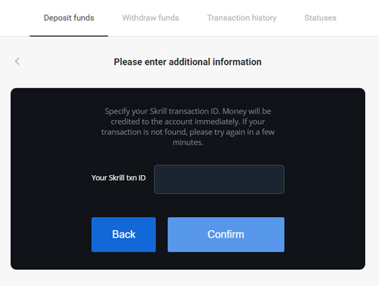 Identifiant de transaction Skrill