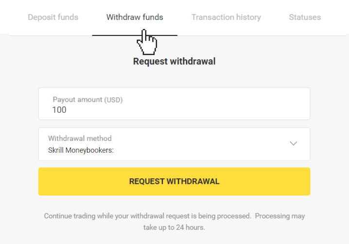 Withdraw using Skrill