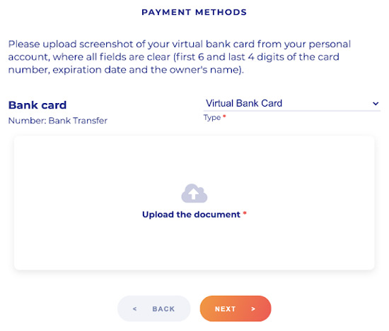 Verifizieren Sie eine virtuelle Bankkarte